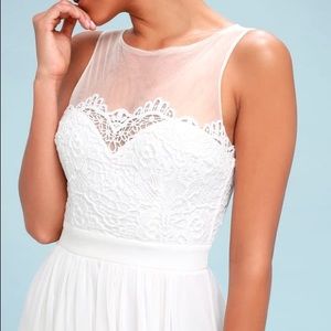 Lulus adette white maxi dress NWT